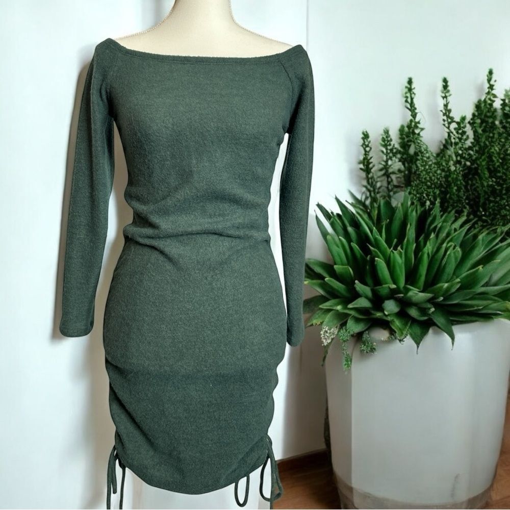 Long Sleeved Dress with Ruched sides by Maverick the Collection